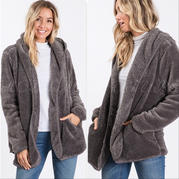 So Soft Sherpa Hooded Jacket with Pockets